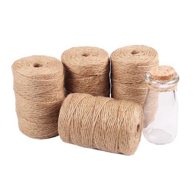 3mm 100 yard Natural Jute Twine Burlap String Florists Woven Ropes Hemp  Rope Wrapping Cords Thread